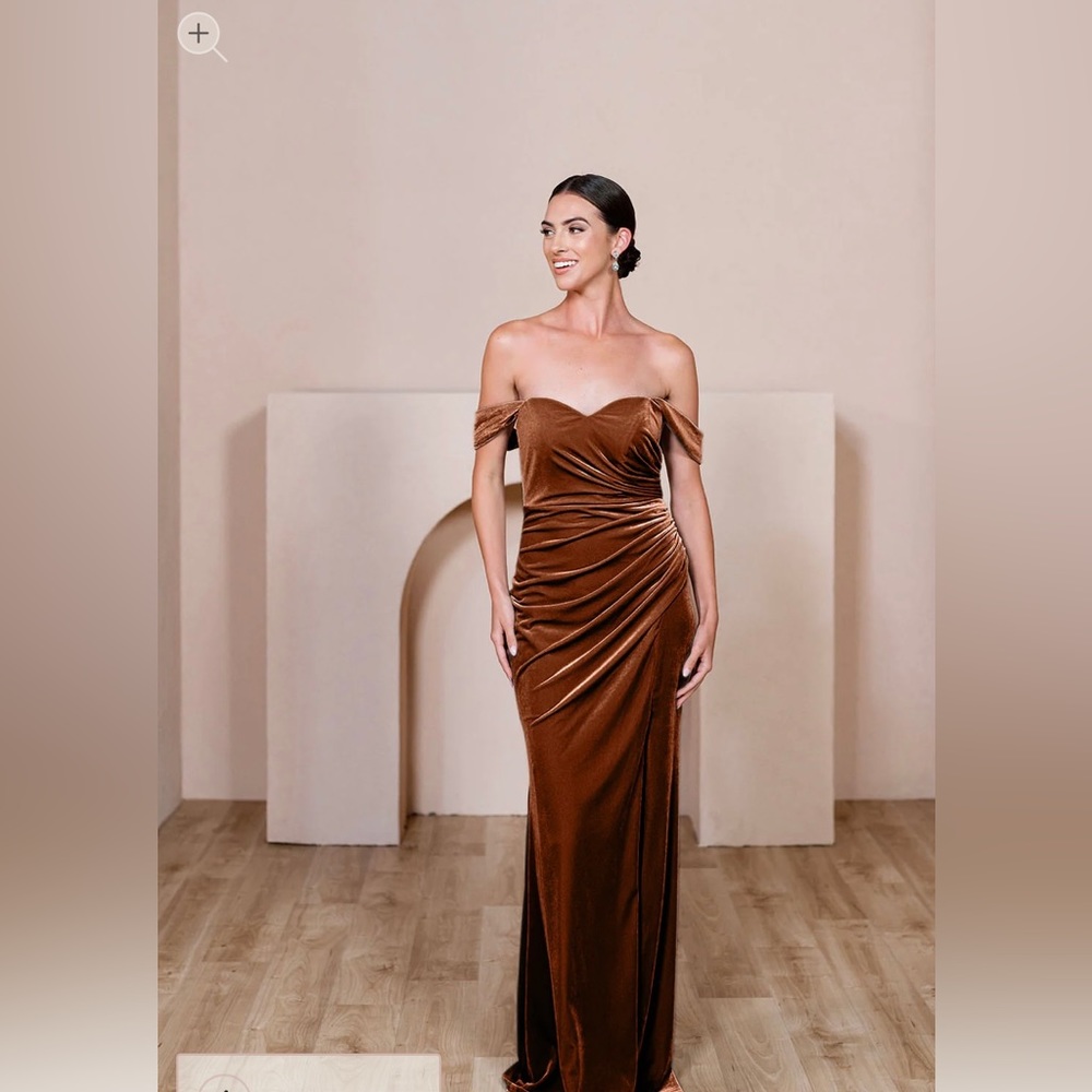 Revelry Bridesmaid Dress : velvet Rust